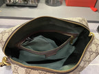Gucci Ophidia Medium GG Supreme Canvas Shoulder Crossbody Bag with Web Stripe and Leather Trim — view 8