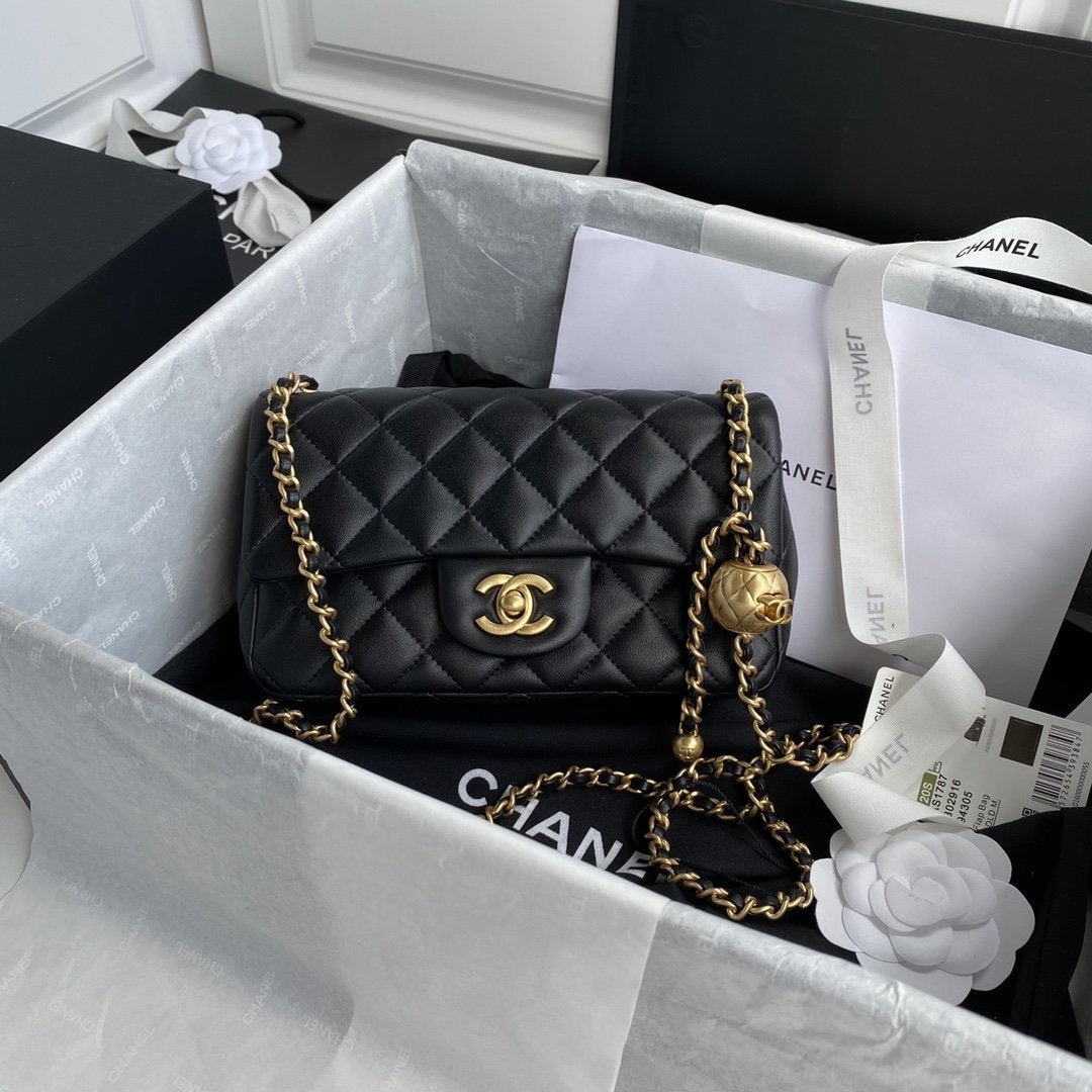 Chanel Pearl Crush Mini Flap Bag - Black — view 5