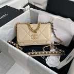 Chanel 19 Wallet On Chain WOC Beige — view 2