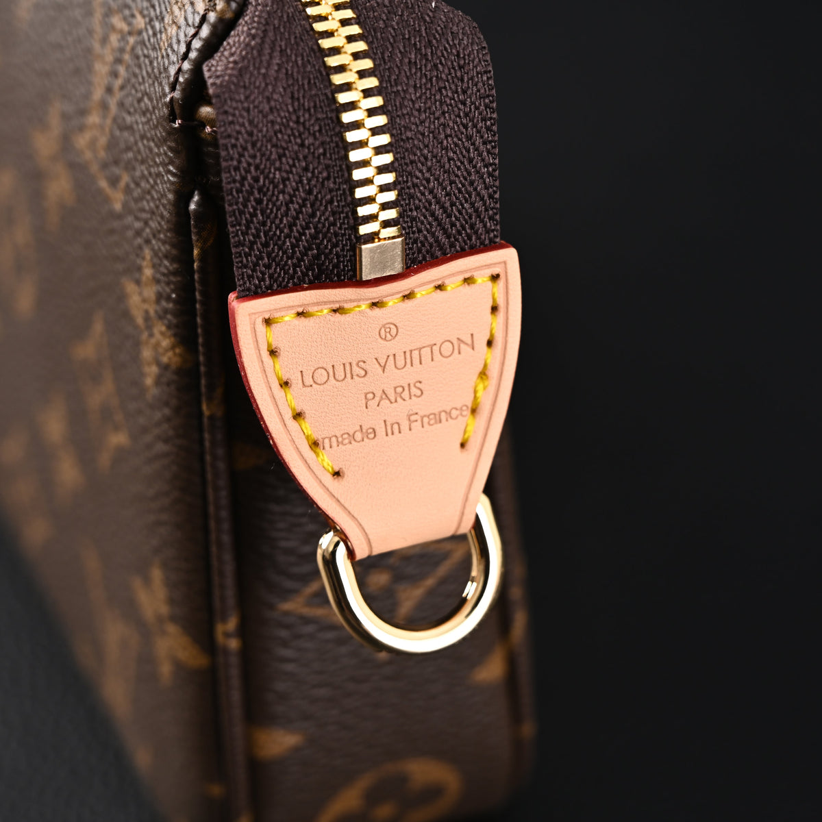 Louis Vuitton Pochette Accessoires Monogram Canvas Clutch Bag – Brown with Gold Chain (M82766) — view 4