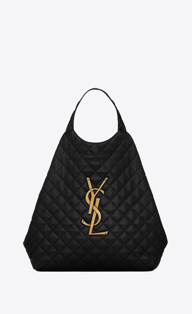 Saint Laurent Icare Maxi Shopping Bag in Quilted Lambskin - Black — view 5