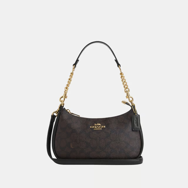 Coach Teri Shoulder Bag - Brown & Beige — view 1