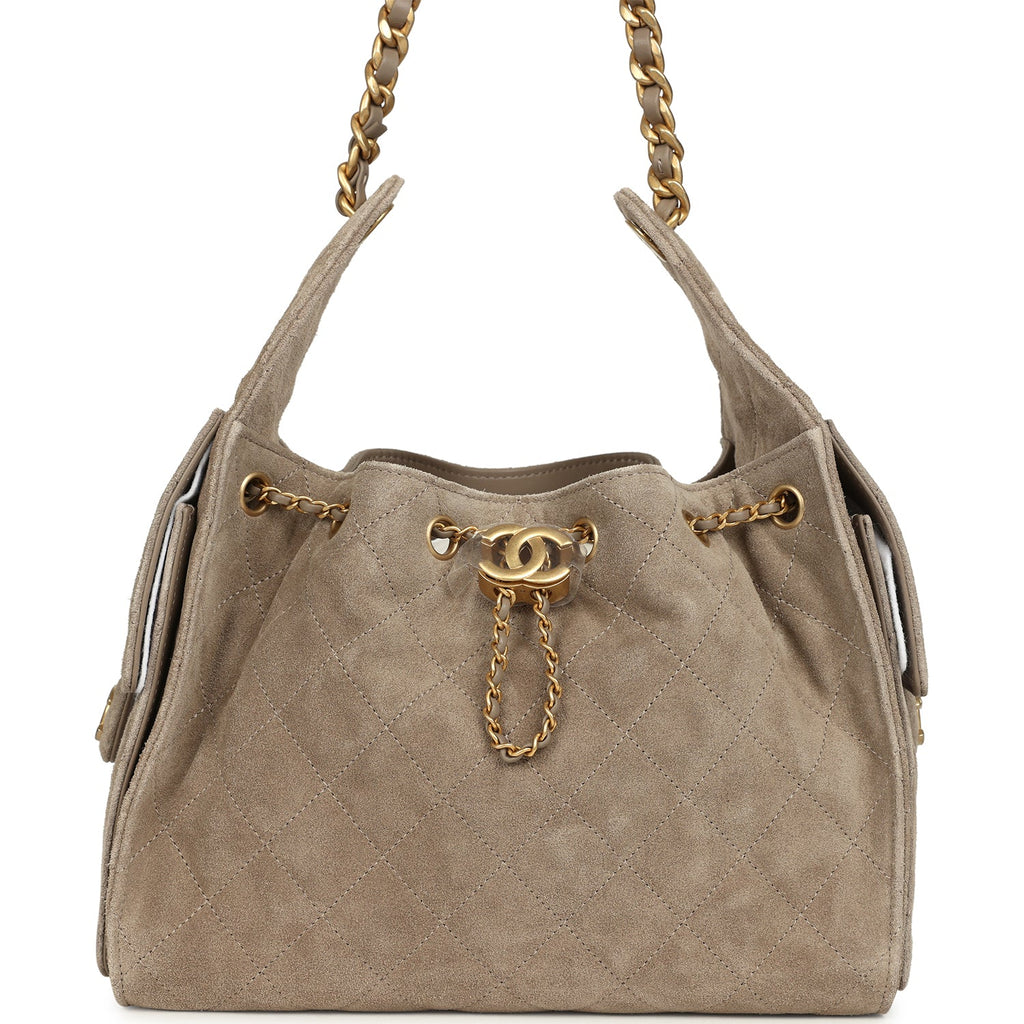 Chanel Small 25 Hobo Grey Suede Hobo Bag — view 2