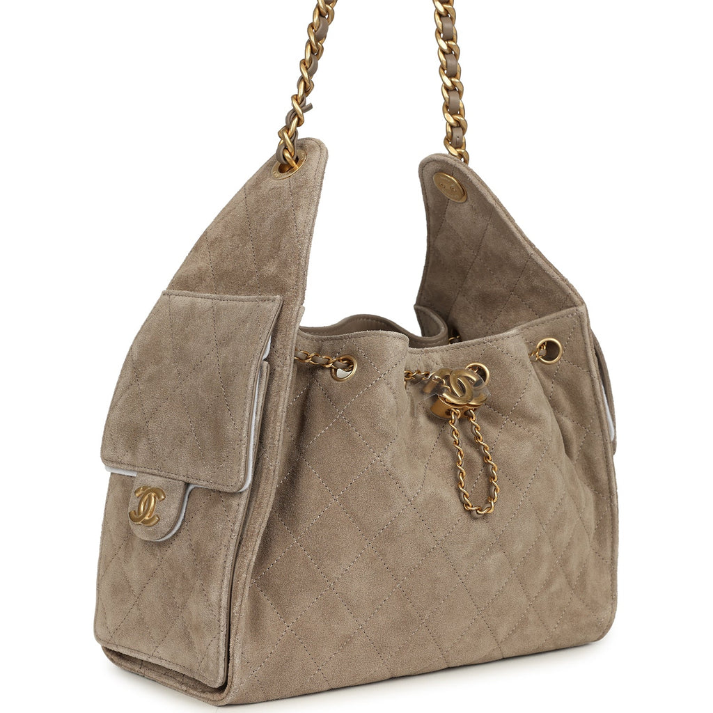 Chanel Small 25 Hobo Grey Suede Hobo Bag — view 1