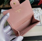 Chanel Caviar Chevron Quilted Compact Flap Wallet Pink - Matte Pink — view 6