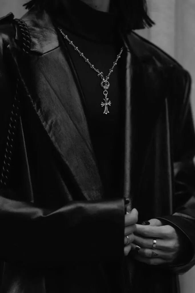 Chrome Hearts CROSS AND BABYFAT CHARM WITH TINY E CH PLUS CHALK CHAIN — view 2