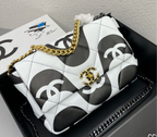 Chanel 19 Flap Bag Medium Black Ecru - Ecru and Black — view 1