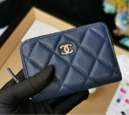 Chanel Coin Wallet Navy Blue — view 7