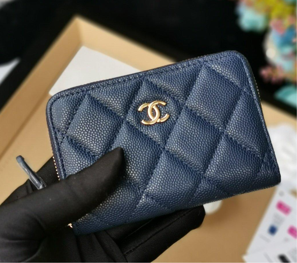 Chanel Coin Wallet Navy Blue — view 7