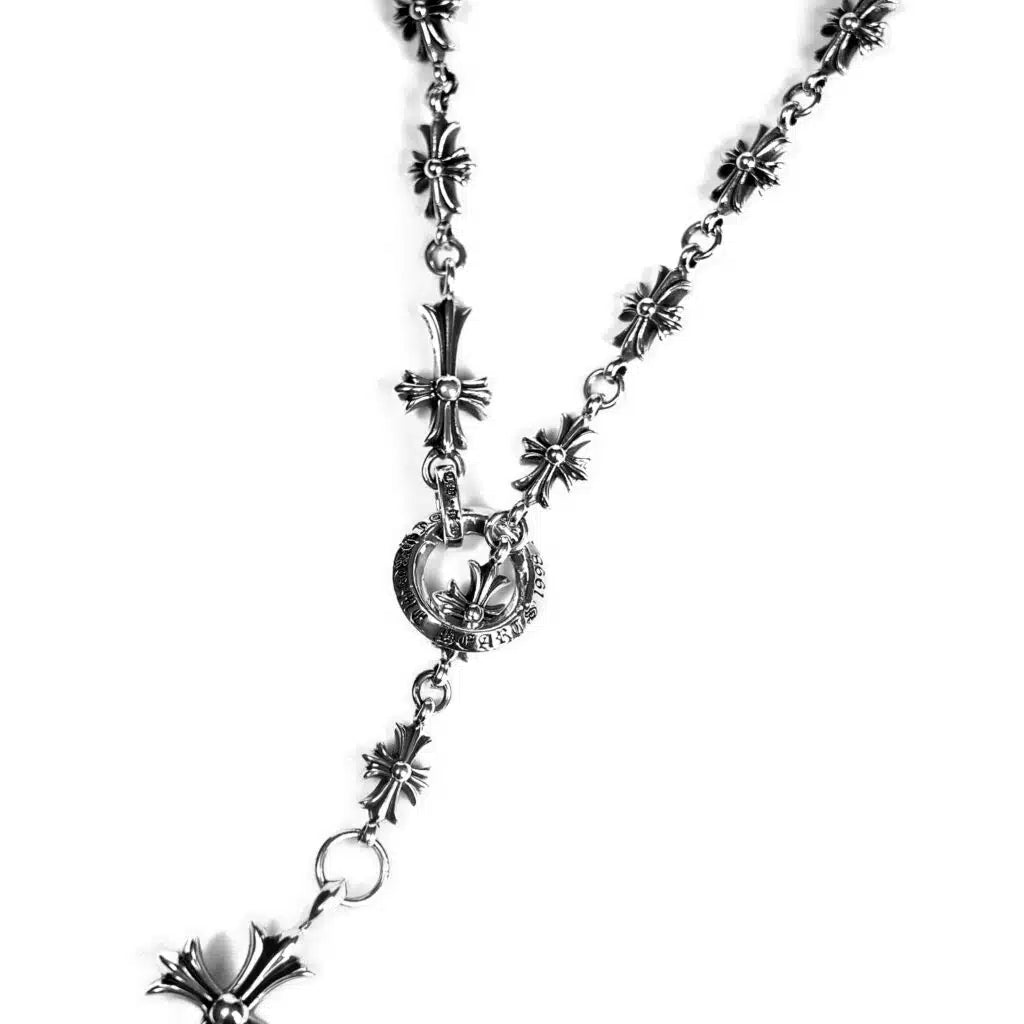 Chrome Hearts CROSS AND BABYFAT CHARM WITH TINY E CH PLUS CHALK CHAIN — view 9