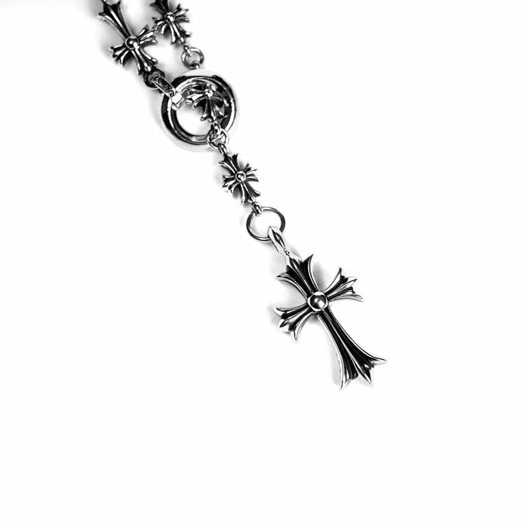 Chrome Hearts CROSS AND BABYFAT CHARM WITH TINY E CH PLUS CHALK CHAIN — view 3