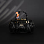 Miu Miu Black Matelassé Leather Top Handle Bag — view 7