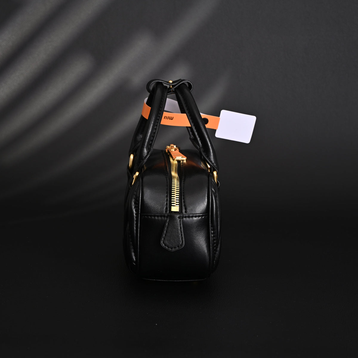 Miu Miu Black Matelassé Leather Top Handle Bag — view 13