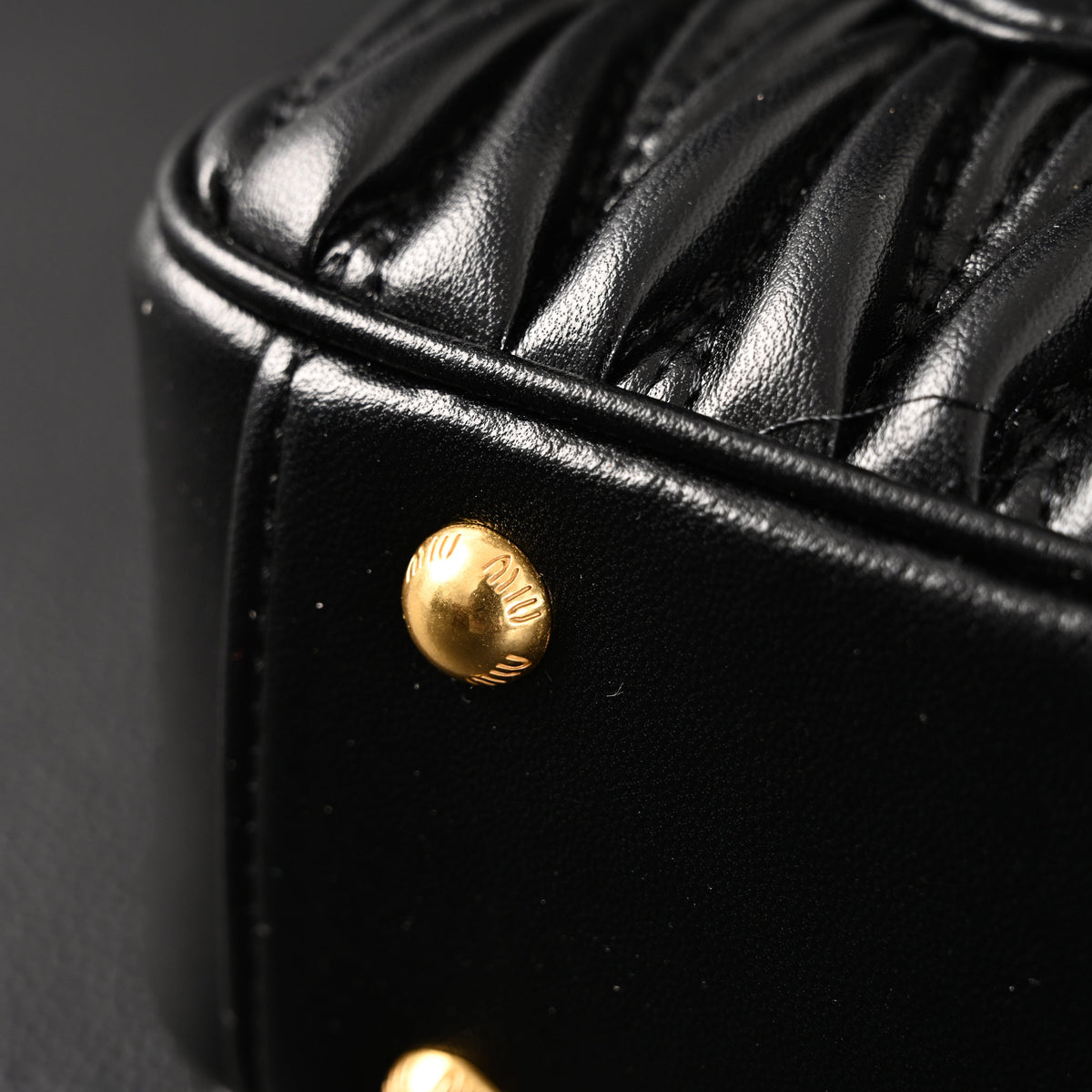Miu Miu Black Matelassé Leather Top Handle Bag — view 16