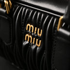 Miu Miu Black Matelassé Leather Top Handle Bag — view 17