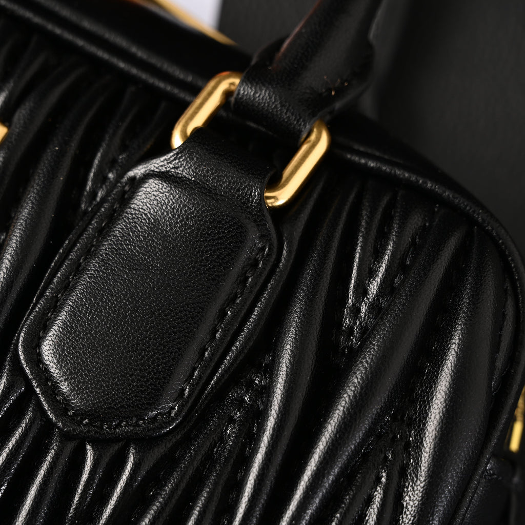 Miu Miu Black Matelassé Leather Top Handle Bag — view 18