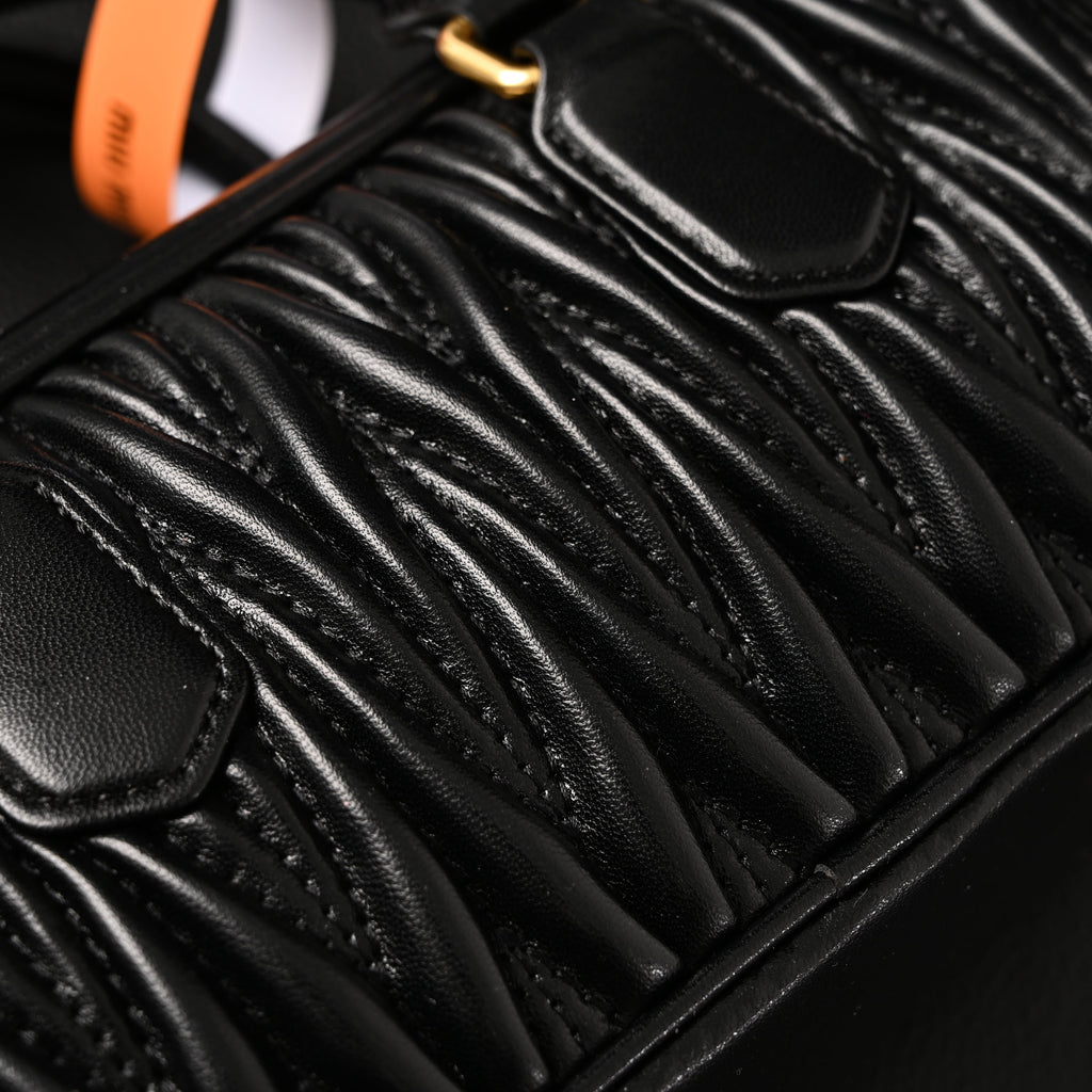 Miu Miu Black Matelassé Leather Top Handle Bag — view 2