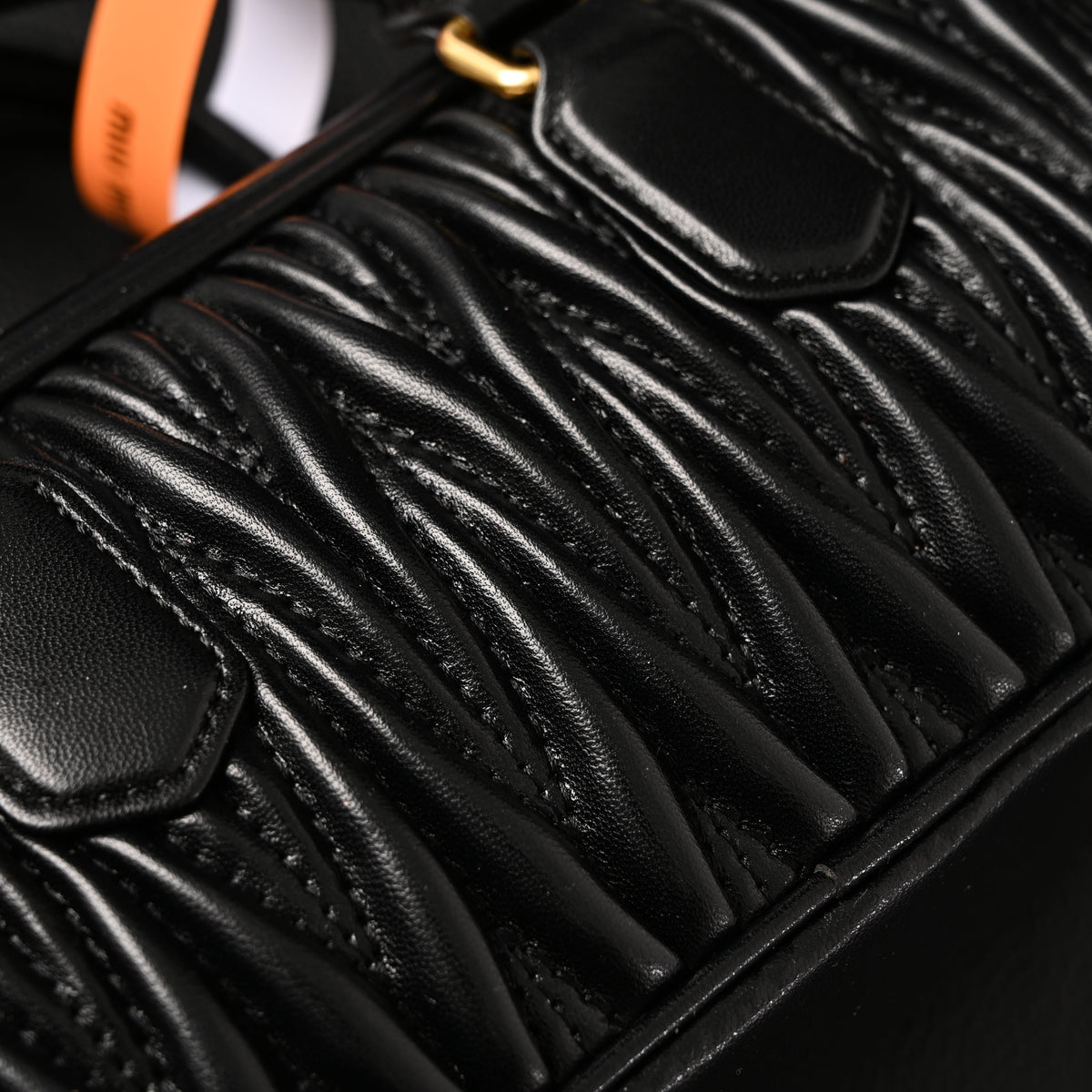 Miu Miu Black Matelassé Leather Top Handle Bag — view 2