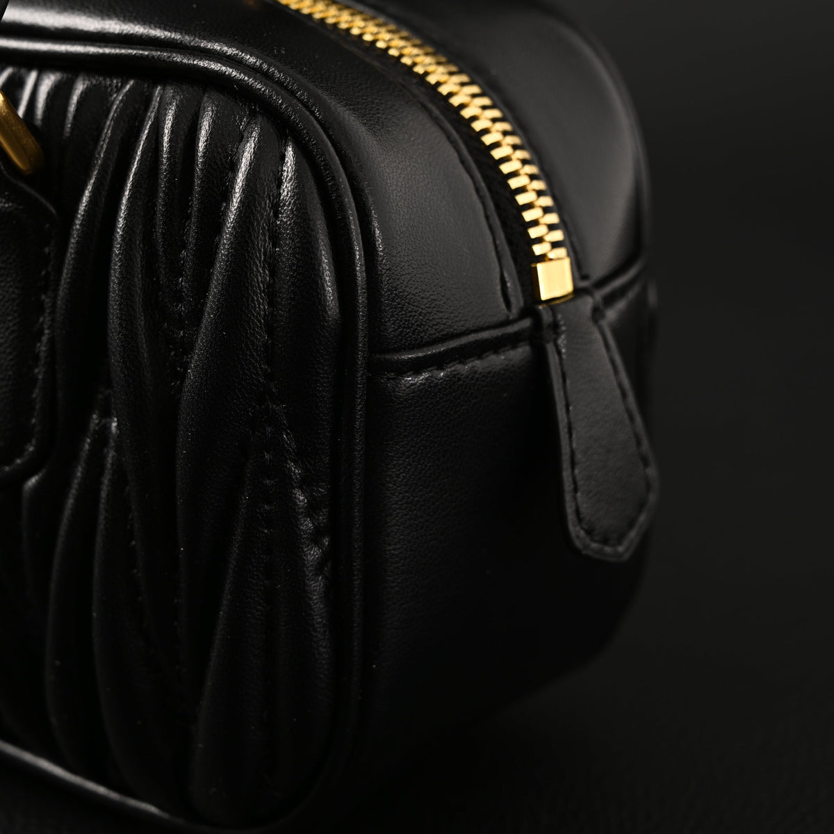 Miu Miu Black Matelassé Leather Top Handle Bag — view 3