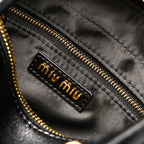 Miu Miu Black Matelassé Leather Top Handle Bag — view 6