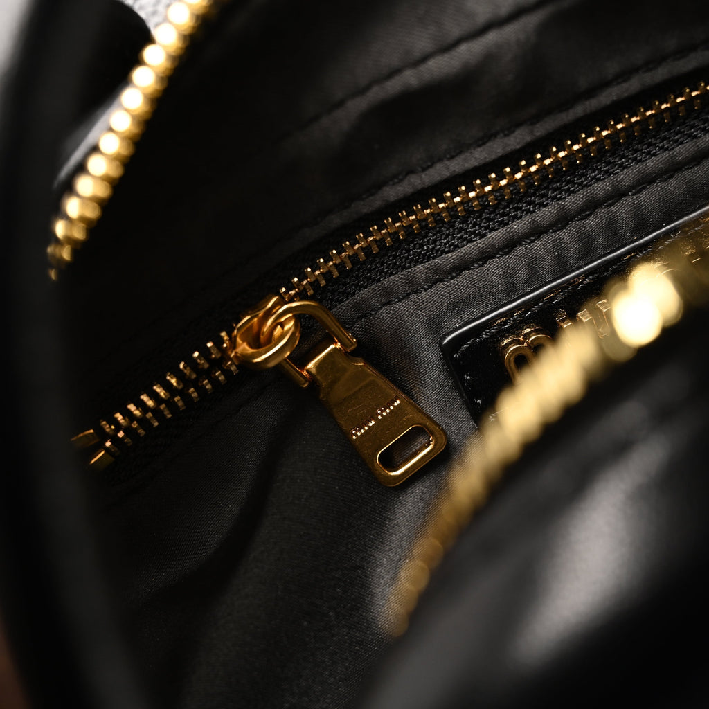 Miu Miu Black Matelassé Leather Top Handle Bag — view 8