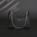 Prada Re-Edition 2005 Nylon Shoulder Bag – Black - Black with Silver-Tone Hardware — view 1