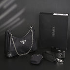 Prada Re-Edition 2005 Nylon Shoulder Bag – Black - Black with Silver-Tone Hardware — view 20