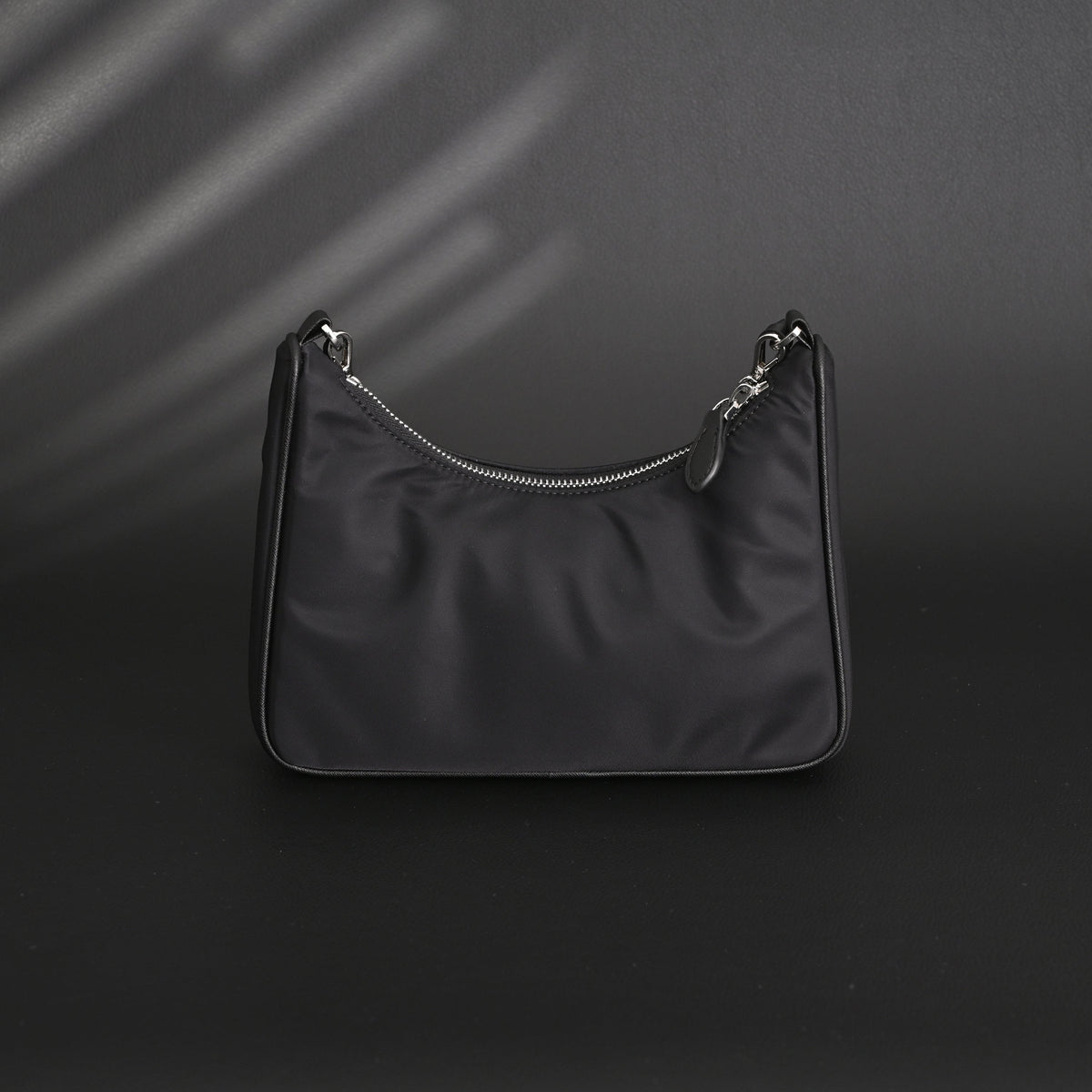 Prada Re-Edition 2005 Nylon Shoulder Bag – Black - Black with Silver-Tone Hardware — view 17