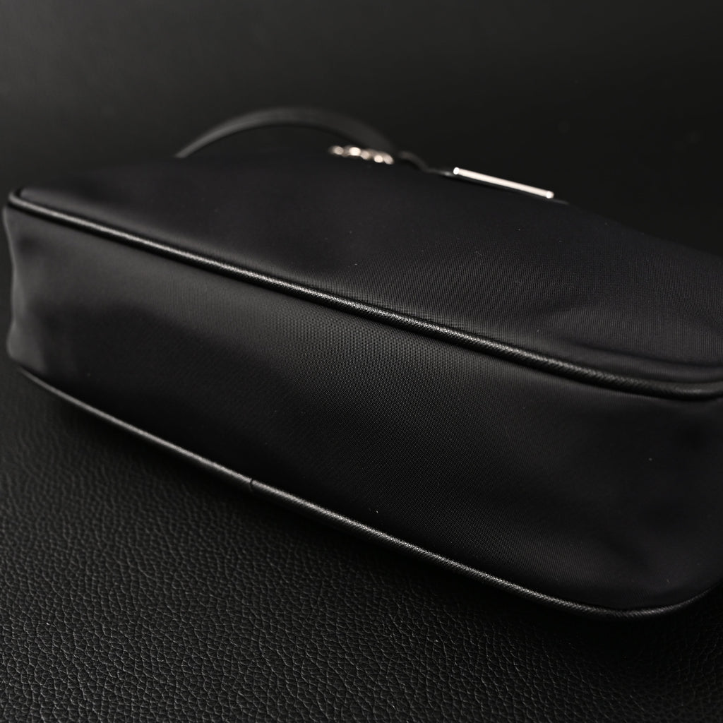 Prada Re-Edition 2005 Nylon Shoulder Bag – Black - Black with Silver-Tone Hardware — view 14