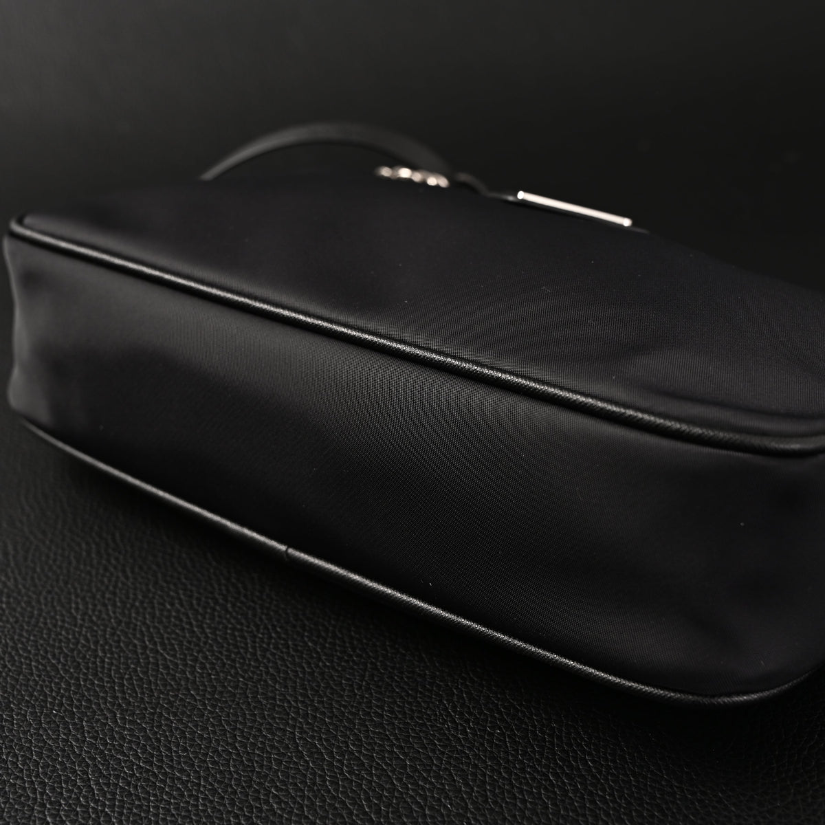 Prada Re-Edition 2005 Nylon Shoulder Bag – Black - Black with Silver-Tone Hardware — view 14
