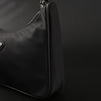Prada Re-Edition 2005 Nylon Shoulder Bag – Black - Black with Silver-Tone Hardware — view 15