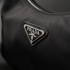Prada Re-Edition 2005 Nylon Shoulder Bag – Black - Black with Silver-Tone Hardware — view 11