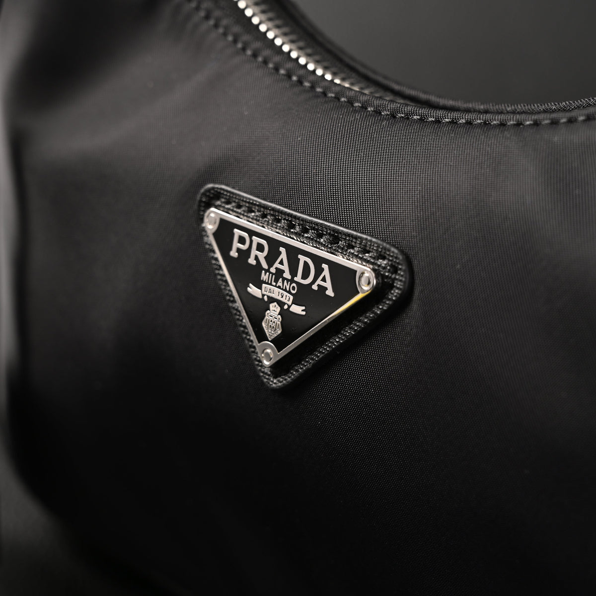 Prada Re-Edition 2005 Nylon Shoulder Bag – Black - Black with Silver-Tone Hardware — view 11