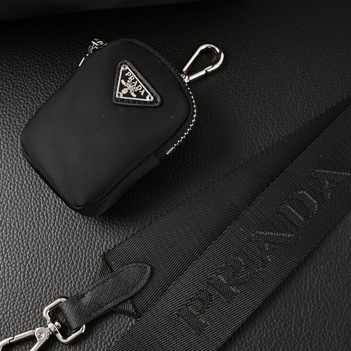 Prada Re-Edition 2005 Nylon Shoulder Bag – Black - Black with Silver-Tone Hardware — view 16