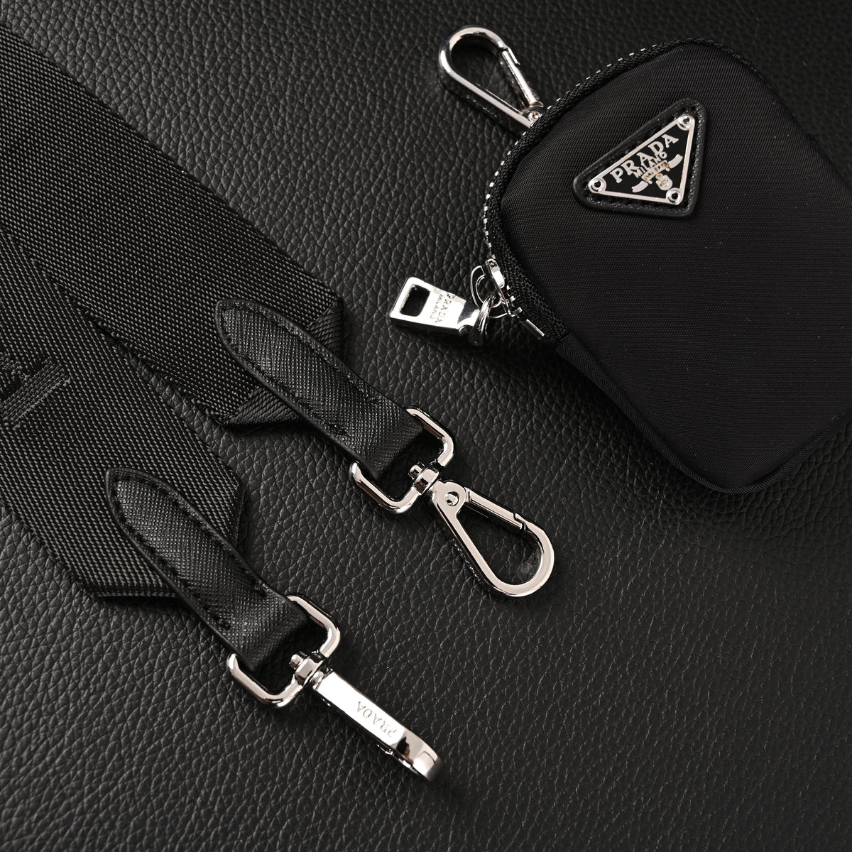 Prada Re-Edition 2005 Nylon Shoulder Bag – Black - Black with Silver-Tone Hardware — view 18