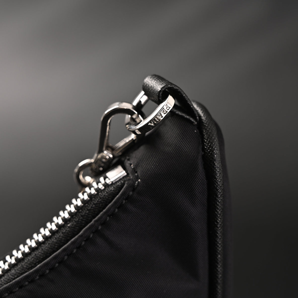 Prada Re-Edition 2005 Nylon Shoulder Bag – Black - Black with Silver-Tone Hardware — view 13