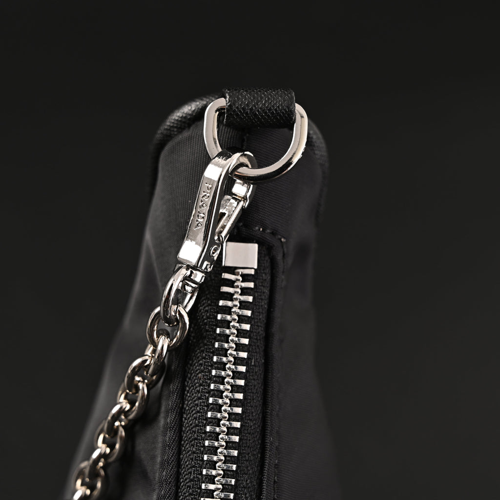 Prada Re-Edition 2005 Nylon Shoulder Bag – Black - Black with Silver-Tone Hardware — view 2