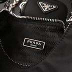 Prada Re-Edition 2005 Nylon Shoulder Bag – Black - Black with Silver-Tone Hardware — view 3