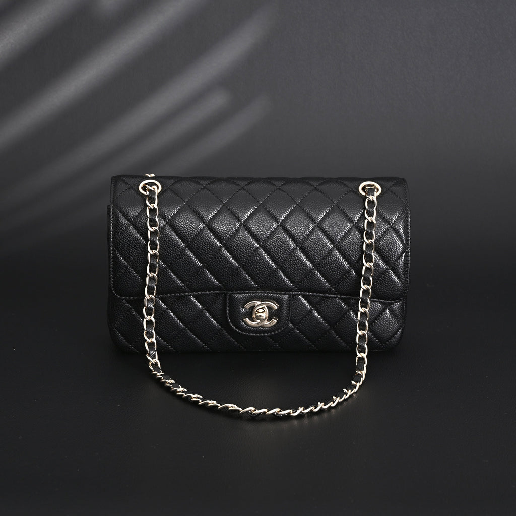 Chanel Classic Flap Bag – Black Quilted Caviar Leather with Gold-Tone Hardware — view 14