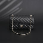 Chanel Classic Flap Bag – Black Quilted Caviar Leather with Gold-Tone Hardware — view 14