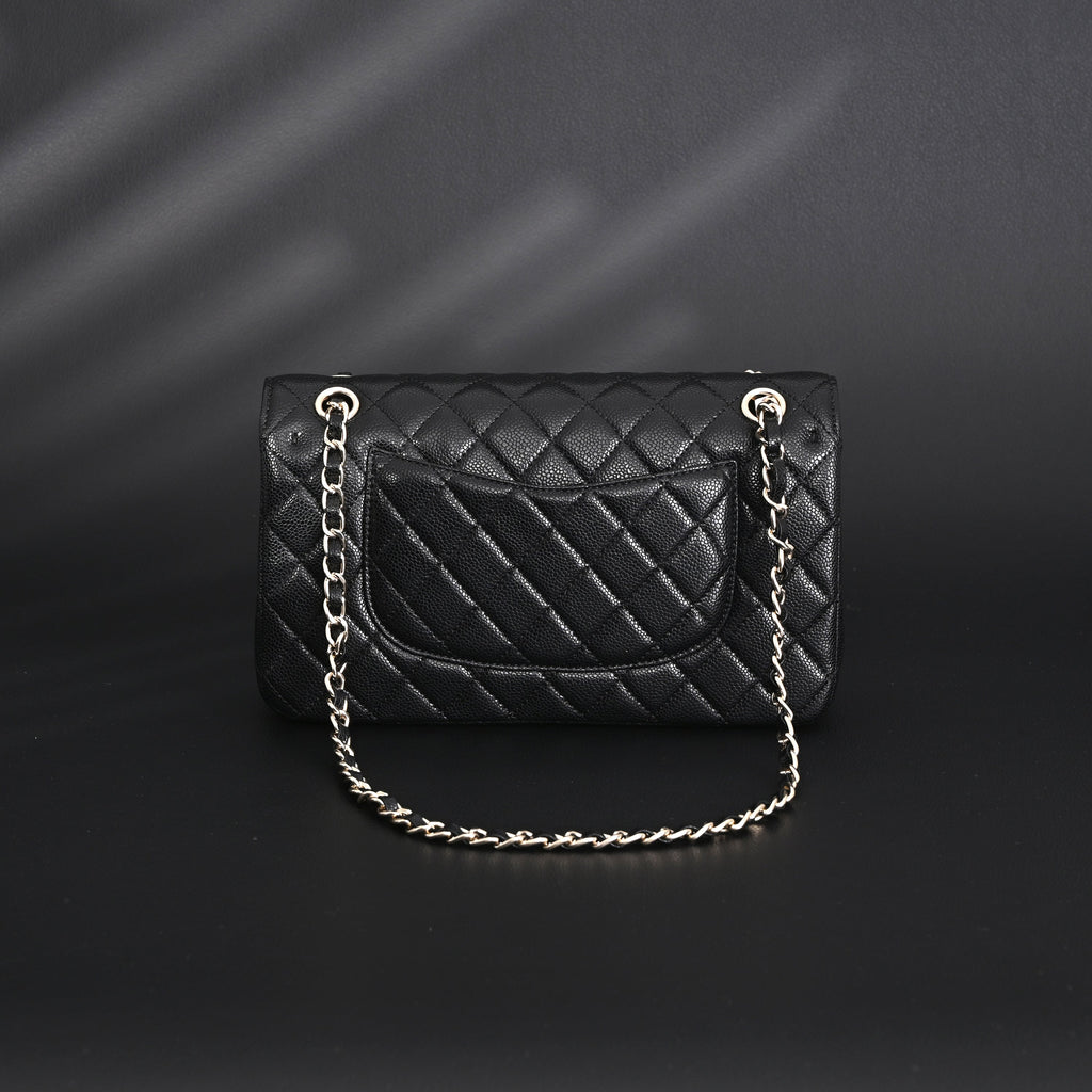 Chanel Classic Flap Bag – Black Quilted Caviar Leather with Gold-Tone Hardware — view 15
