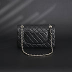 Chanel Classic Flap Bag – Black Quilted Caviar Leather with Gold-Tone Hardware — view 15