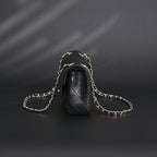Chanel Classic Flap Bag – Black Quilted Caviar Leather with Gold-Tone Hardware — view 12