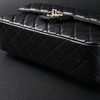 Chanel Classic Flap Bag – Black Quilted Caviar Leather with Gold-Tone Hardware — view 7