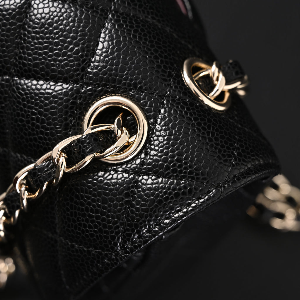 Chanel Classic Flap Bag – Black Quilted Caviar Leather with Gold-Tone Hardware — view 19