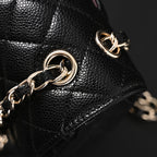 Chanel Classic Flap Bag – Black Quilted Caviar Leather with Gold-Tone Hardware — view 19