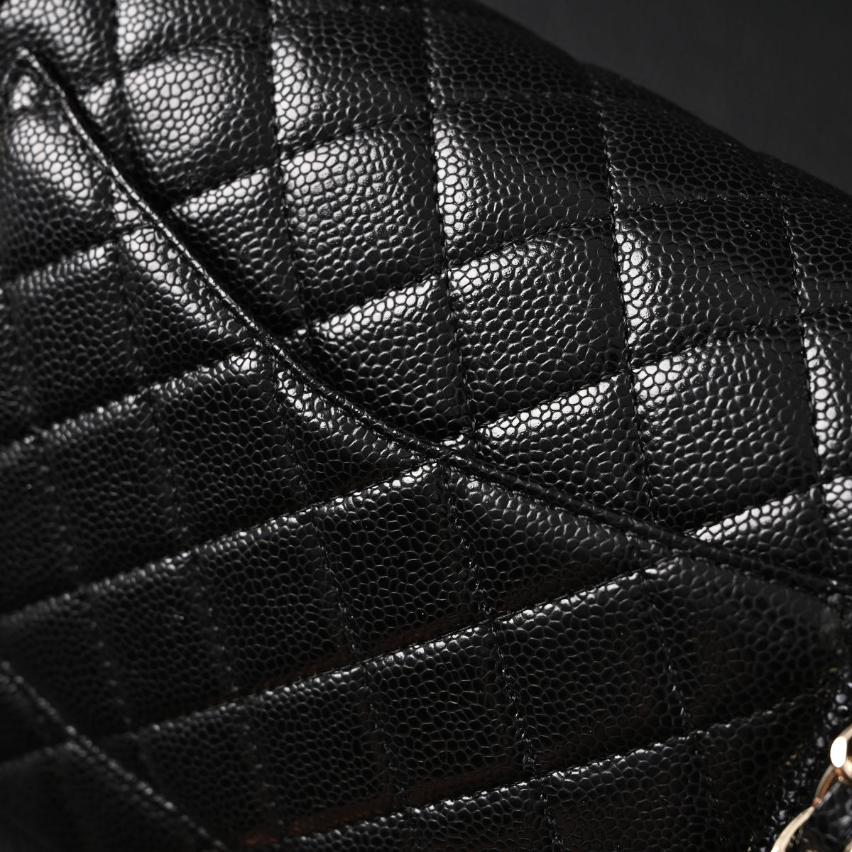 Chanel Classic Flap Bag – Black Quilted Caviar Leather with Gold-Tone Hardware — view 4
