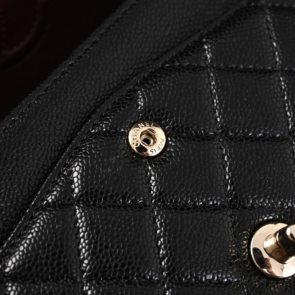 Chanel Classic Flap Bag – Black Quilted Caviar Leather with Gold-Tone Hardware — view 20