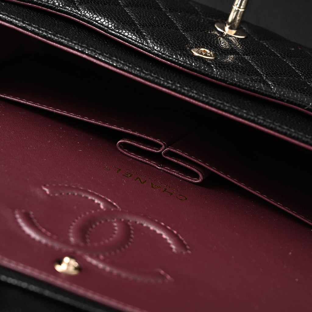 Chanel Classic Flap Bag – Black Quilted Caviar Leather with Gold-Tone Hardware — view 21