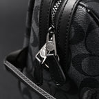 Coach Signature Duffel Bag – Black Monogram Canvas with Leather Trim — view 12
